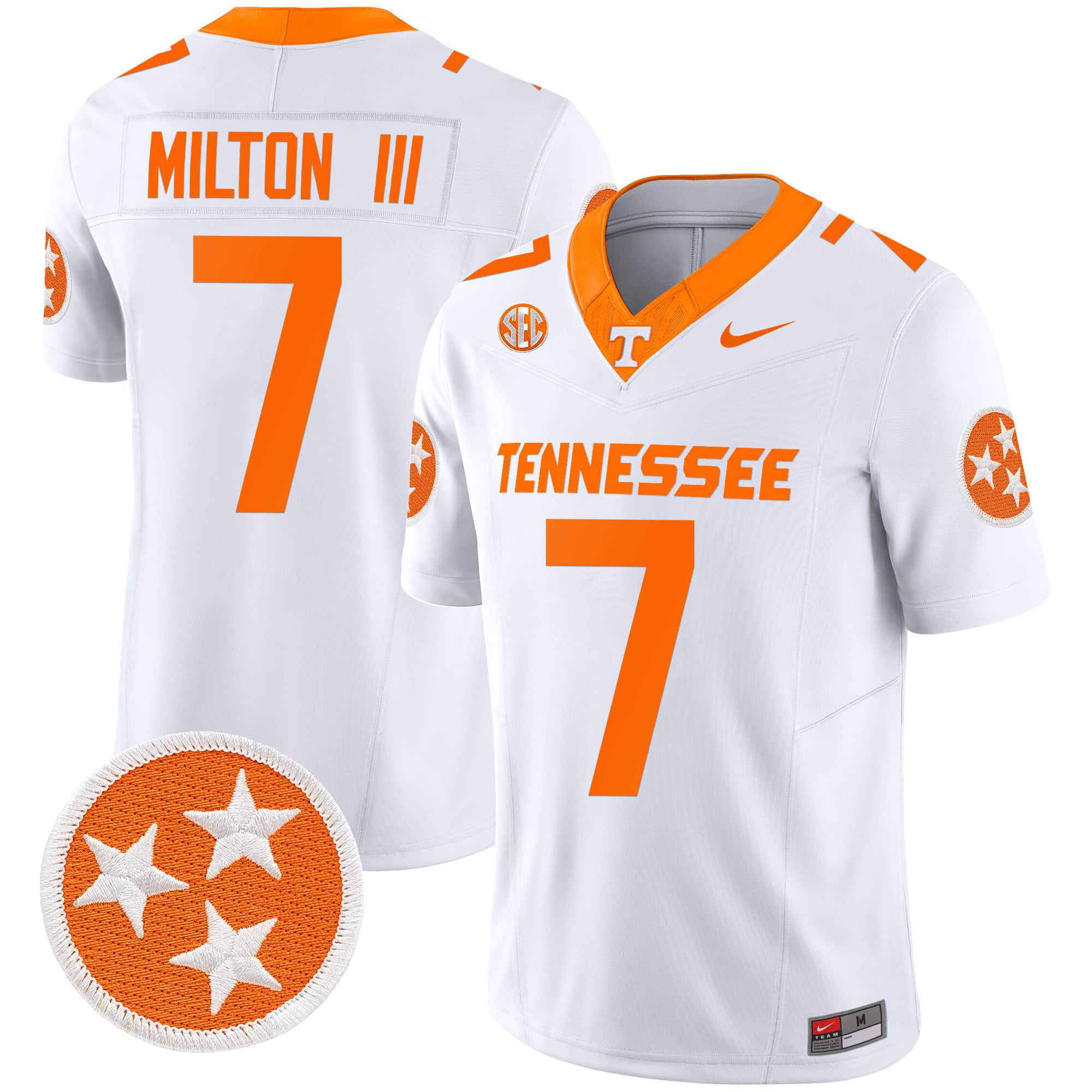 Men Tennessee Volunteers #7 Milton ii White 2024 Nike Vapor Limited NCAA Jersey->ncaa teams->NCAA Jersey